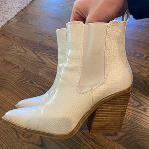 White crocodile cowboy boots